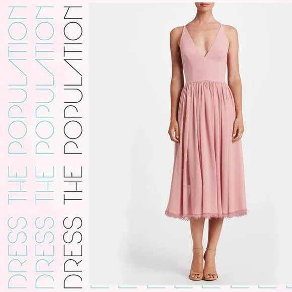 open lace back dress Dress The Population Alicia Dress - Black main image 1